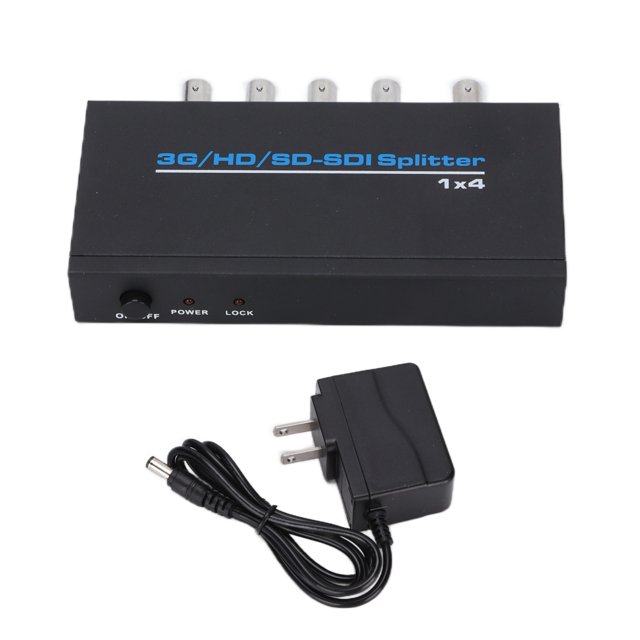 Divisor SDI de 1 entrada y 4 salidas, amplificador de distribución SDI de alta resolución dividida de señal profesional, enchufe 110-240VUS