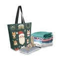 thumbnail image 2 of FORMRS Womens Canvas Tote Bag with Zipper Inner Pocket Shoulder Handbag, Green Christmas, 2 of 7