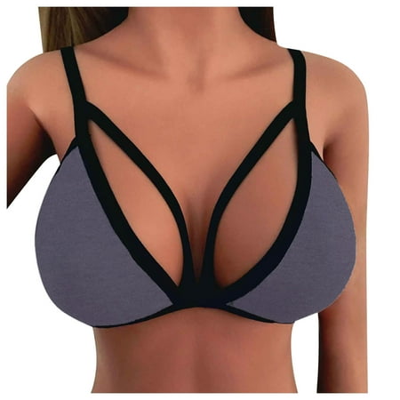Ploknplq Cami Bras for Women camisole Bra balconette Bras for Women push Up Balconette Bra bra Cami with Garter Belts Tops Yoga Wirefree Women Comfort Bra bras for Women Gray M Red S