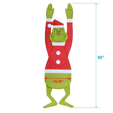 The Grinch Who Stole Christmas, Hang on Grinch, Outdoor Decoration, 5 feet Tall, Plastic, by Ruz