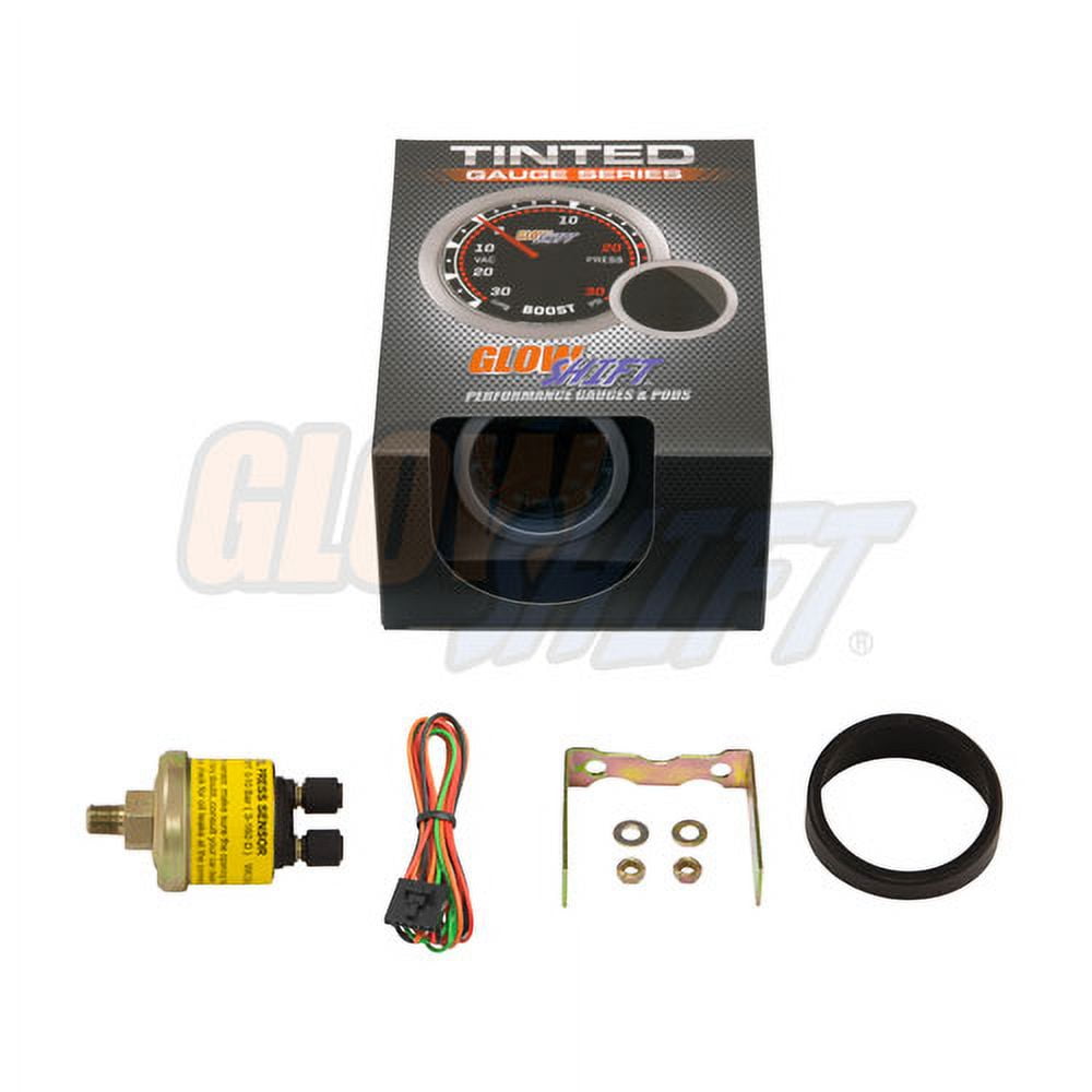 GlowShift | 2-1/16" (52mm) Tinted Series Oil Pressure Gauge for Cars and Trucks