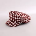 thumbnail image 2 of CoCopeaunts Beret Hats for Women Autumn Winter Hat Lattice Flat Top Men Wide Brim Newsboy Cap Female Keep Warm Military Cap, 2 of 7