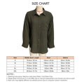 thumbnail image 2 of Women Long Sleeve Turn Down Collar Shirt Pure Color Button Up Chest Pocket Business Blouse OD Green 2XL, 2 of 2