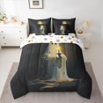 thumbnail image 2 of Manfei Gothic Westdern Ghost Twin Bedding Sets 7-Piece, Horror Halloween Bedding Comforter Set, Teens Boys Girls Kids Reversible Sheet Sets, Breathable Home Decor, 2 of 7