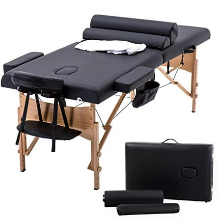 New 84"L 3 Fold Massage Table Portable Facial Bed W/ Sheet Bolsters Carry Case