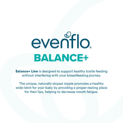 Evenflo Balance+ Wide Neck Baby Bottles, Clear/White, 5oz, 2-Pack