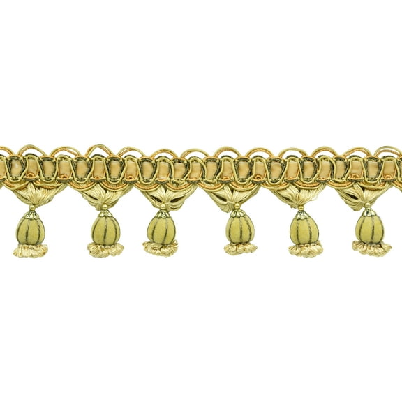 3" (7.5cm) Noblesse Collection Victorian Style Tassel Fringe Trim # TFH3,, Canary Gold #4875 (Dark Gold, Yellow Gold) Sold By The Yard (36"/3 ft/0.9m)