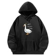 thumbnail image 2 of Sudadera con capucha y cordón ajustable, informal, negra, suave, con cordón ajustable L, 2 of 9