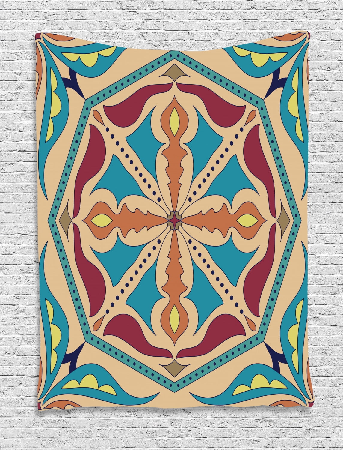 Spanish Tapestry, Ethnic Azulejo Talavera with Ottoman Moroccan Effects