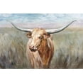 thumbnail image 2 of Nai, Danhui 24x17 Black Ornate Wood Framed with Double Matting Museum Art Print Titled - Big Sky Longhorn Sunset, 2 of 4