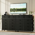 thumbnail image 3 of LainTene Fabric Dresser with 12 Drawers Dresser for Bedroom Chests of Drawers Storage Tower for Living Room, Black PU, 3 of 10