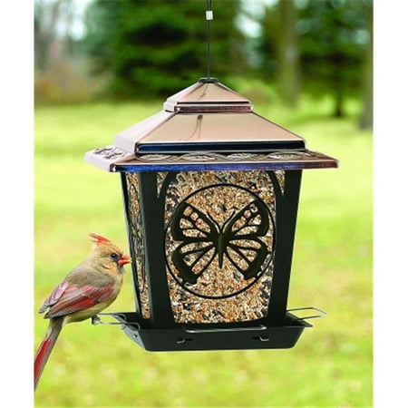 Audubon Woodlink Hopper Feeder With Buttefly Design Bronze