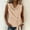 Khaki, variant on Women's Sleeveless V-Neck Casual Summer Top, Solid Color Slim Fit