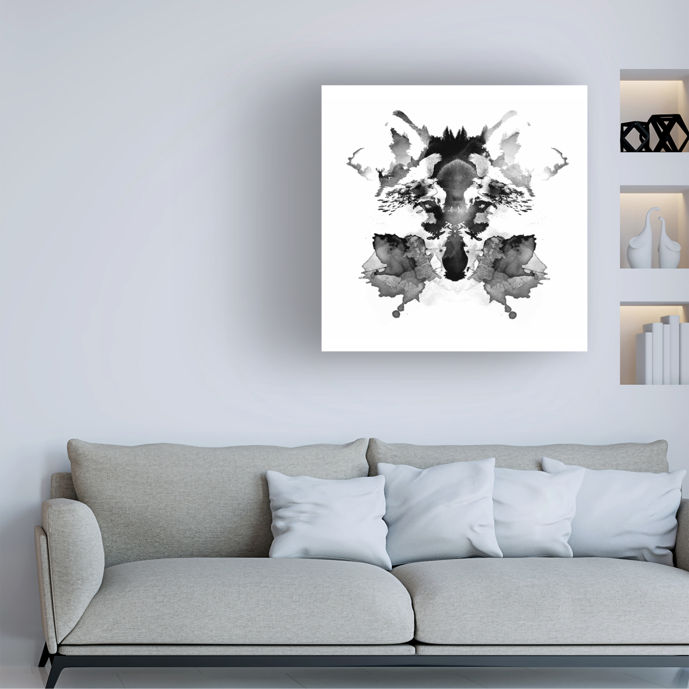 Trademark Fine Art Robert Farkas Rorschach Canvas Wall Art - 14x14