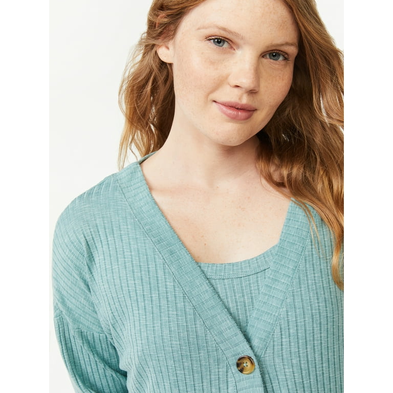 Joyspun Women's Hacci Knit V-Neck Cardigan, Lightweight Joyspun Women's Hacci Knit V-Neck Cardigan, Lightweight