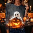 thumbnail image 2 of ZHYou Halloween Printed Tops for Women Casual Long Sleeves Crewneck Loose Fit Pullover Cute Shirts,Multicolor,Size S, 2 of 8