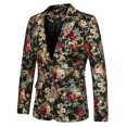 thumbnail image 2 of Chaqueta de Traje de Hombre uxcell Slim Fit estampado Floral dorado 42, 2 of 7