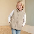thumbnail image 2 of NIEWTR Toddler Vest for Girls Boy Athletic Sleeveless Fleece Vest Fall Winter Waistcoat Outerwear(B-Coffee,11-12 Years), 2 of 7