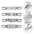 thumbnail image 2 of 1 juego de 4 pinzas para suéter con diamantes de imitación, pinzas para cárdigan y accesorios de ropa (plateadas), 2 of 6