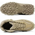 thumbnail image 6 of Mens Orthopedic Support Anti-Puncture Work Boots Waterproof Anti-Sprain Hiking Boots, Mens Orthopedic Support Non Slip Waterproof Side Zipper Outdoor Combat Boots ，Lightweight Comfortable（Khaki）, 6 of 7
