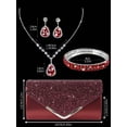 thumbnail image 5 of REMANLAND Glitter Envelope Evening Clutch Bag with Matching Teardrop Rhinestone Jewelry Set, Necklace Earrings Bracelet Formal Handbag for Wedding Prom Party, 5 of 8