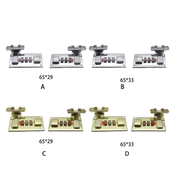 Becaristey 2pack/lot Sturdy And Durable Hasp Latch For Tool Box And Suitcase Hasp With Combination Lock silver 65*33mm
