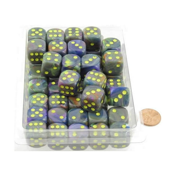 Rio Festive Dice with Yellow Pips 16mm (5/8in) D6 Pack of 50 Wondertrail