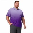thumbnail image 6 of Zimjoy Polo Shirts for Men Big and Tall Quick Dry Loose Fit Gradient Short Sleeve Polo Shirt Golf Work Casual Athletic Top Purple XL, 6 of 6