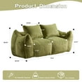 thumbnail image 3 of Giant Bean Bag Couch for Adults, Ultra Soft Fluffy Loveseat Bean Bag Sofa, Oversized Chase Lounge Chair Indoor for Living Room Bedroom, No Assembly Required Cozy Reading Chair with Pillows, Green, 3 of 6