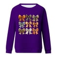 thumbnail image 4 of QATAINLAV Chandails à Manches Longues pour Femmes pour la Sensibilisation au Cancer du Sein, Mignon Chandail à Col Rond Imprimé Blouse 2025 Automne Tunique Décontractée Hauts Offres du Jour d'Aujourd'hui Violet TG, 4 of 5