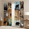 thumbnail image 2 of Erosebridal Rustic Cabin Camper Black Out Curtains,Rustic Farmhouse Buffalo Letter L Curtains Pack of 2 (42x63 Each) For Boys Kids, 2 of 7