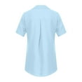 thumbnail image 4 of Qwertyu Womens Button Down Shirts Long Sleeve Blouses for Women Business Casual Lightweight Tops Blue L, 4 of 6