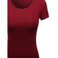 thumbnail image 3 of FashionOutfit Women's Basic Solid Scoop Neck Various Color Short Sleeve, 3 of 3