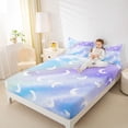 thumbnail image 4 of jejeloiu Tie Dye Galaxy Full Size Sheets,Multicolor Stars Glitter Print Bed Sheets For Teens 4pcs, 4 of 7