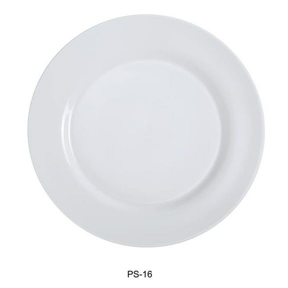 Yanco PS-16 Porcelain Dinner Plate, Bone White - 10.5 in. Diameter - Pack of 12