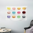 thumbnail image 1 of Tea Party Tapestry, Colorful French Macaron Cookies with Different Flavors Delicious Sweets Cuisine, Wall Hanging for Bedroom Living Room Dorm Decor, 60W X 40L Inches, Multicolor, by Ambesonne, 1 of 2