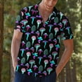 thumbnail image 6 of Retro Neon Beauty Mushroom Hawaiian Shirt For Men Vintage Tropical Mens Hawaiian Shirts Short Sleeve Button Down Shirt Men, 6 of 7