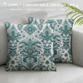 thumbnail image 3 of Leisuo Pack Lumbar Decorative Throw Pillow Cover Aquatic Blue Trellis Pillowcase Porcelain Cushion Cover Glacier Stylish Lumbar Pillow for Bed Outdoor, 3 of 5