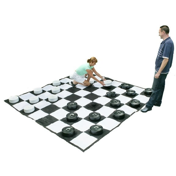 Garden Games Giant Checkers Set With Giant Mat