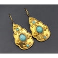 thumbnail image 4 of JennyShop Vintage Court Gold Color Ornate Earrings for Women Creative Ethnic Style Imitation Turquoise Earrings Party Jewelry Gifts, 4 of 12