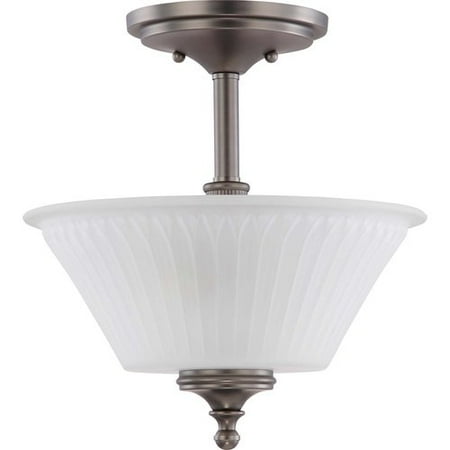 2 Light - Semi Flush - Fixture - Frosted Etched Glass