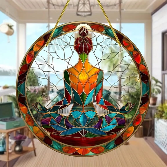 Acrylic Round Disc Hanging Ornaments - Indoor/Outdoor Decor for Home/Garden/Weddings/Valentine's Day/Christmas, Cute Transparent Ornaments, Perfect Holiday Gifts & Festive Decoration, 5.9*5.9in, B