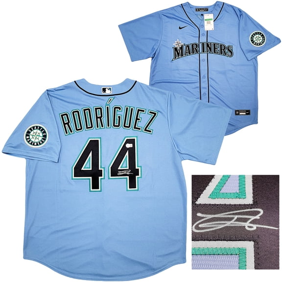 Seattle Mariners Julio Rodriguez Autographed Blue Nike Jersey Size XL Beckett BAS 212091
