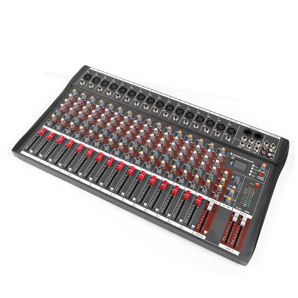 DENEST 16 Channels Mixing Console Bluetooth Audio Mixer Sound Board Console USB Mixing Console, for Stage Live Studio USB Port
