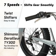 Tracer Avalon GT7 26 inch Men Beach Cruiser,Matte Gray,7 Speed,Disc Brake Bike,Hi-Rise Handlebar