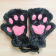 thumbnail image 1 of Guantes de felpa con forma de garra de gato, manoplas cálidas y suaves, guantes de oso mullidos sin dedos, disfraz de medio dedo, 1 of 5