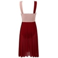 thumbnail image 2 of RUNQHUI Robe Justaucorps Sans Manches en Mesh à Blocs de Couleur pour Femmes, Bourgogne TG, 2 of 5
