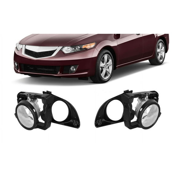 ALL-CARB 2-Pack Clear Lens Fog Light Assembly Passenger and Driver Side Replacement for 2009-2010 Acura TSX