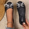 thumbnail image 5 of Ballet Flats for Women Lace Cutout Bow Slip-On Shoes Closed Toe Causal Breathable Flat Shoes, 36, 5 of 8