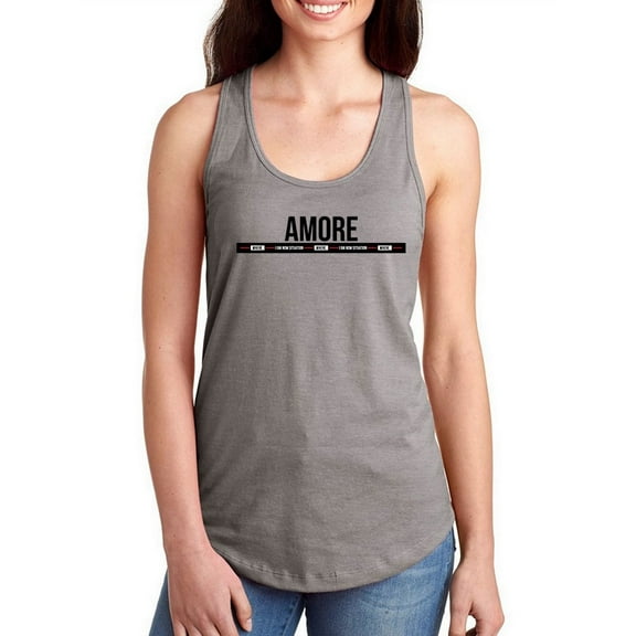 Amore Slogan Banner Racerback Tank Women -Image by Shutterstock, Female Large